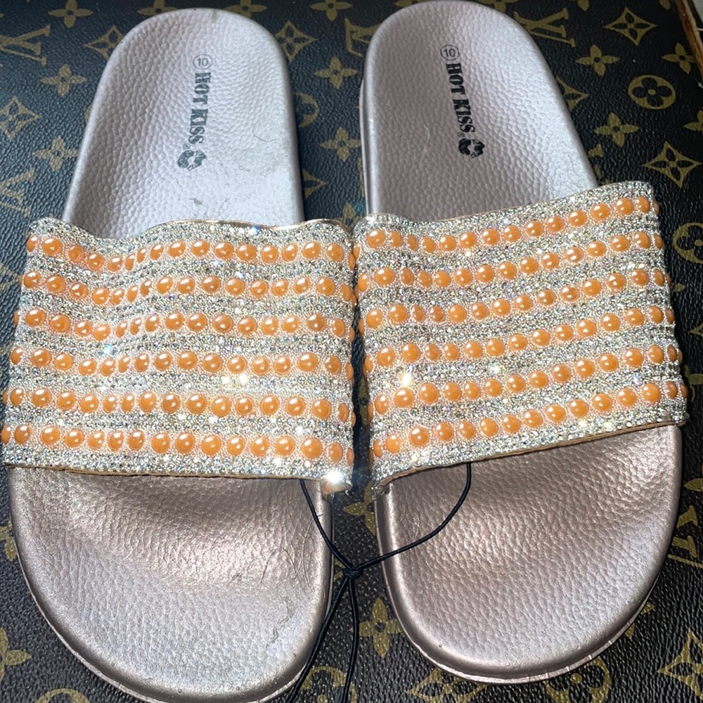 Sparkle and beaded sandals